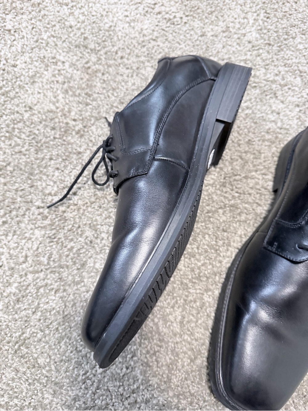 Johnston & Murphy Black Leather Lace Up Oxford Dress Shoes Comfort Foam Men’s 14 - Picture 4 of 10